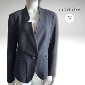 Iris Setlakwe Charcoal Grey One-Button Blazer – Size 10